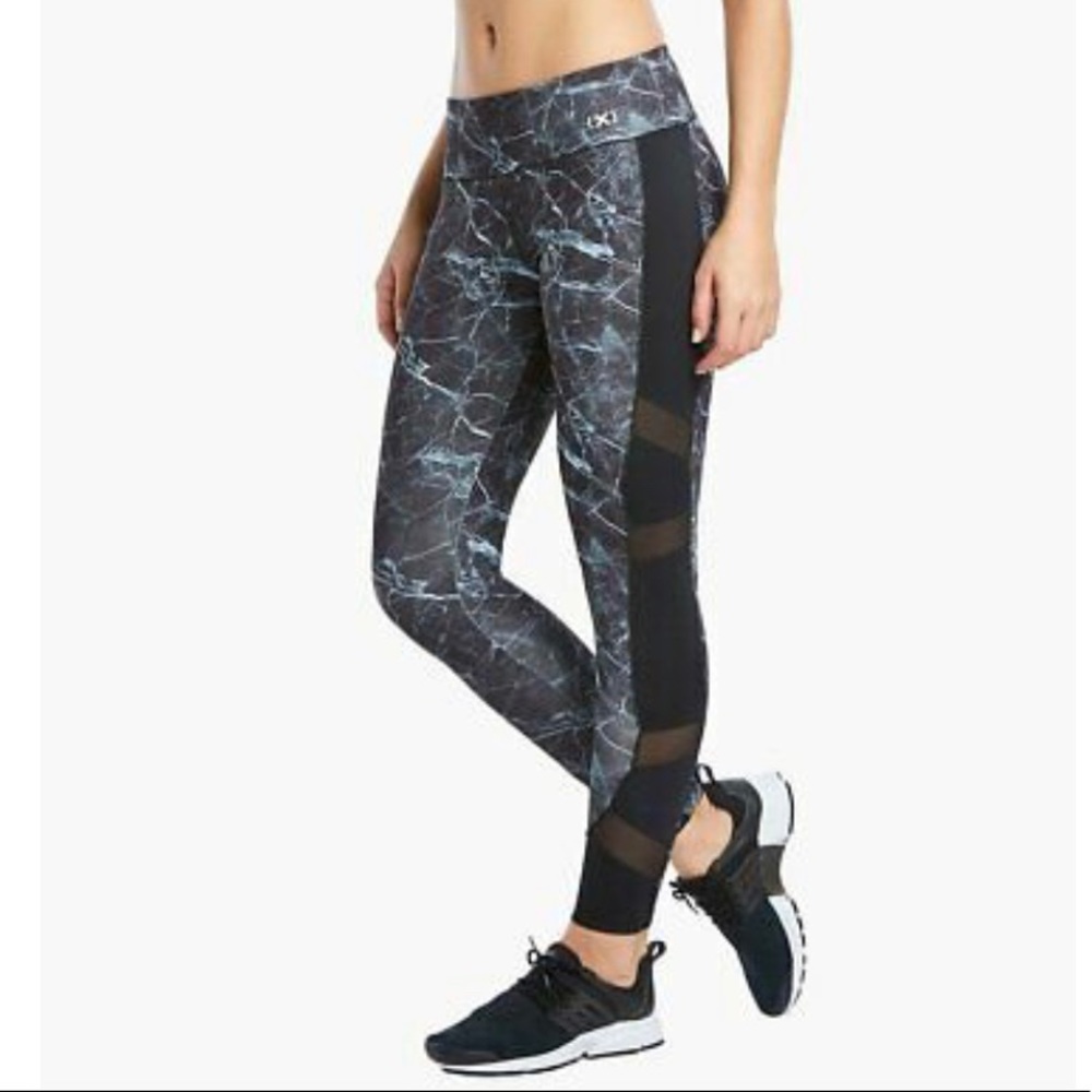 2xist marble Legging With Mesh Inserts sz M